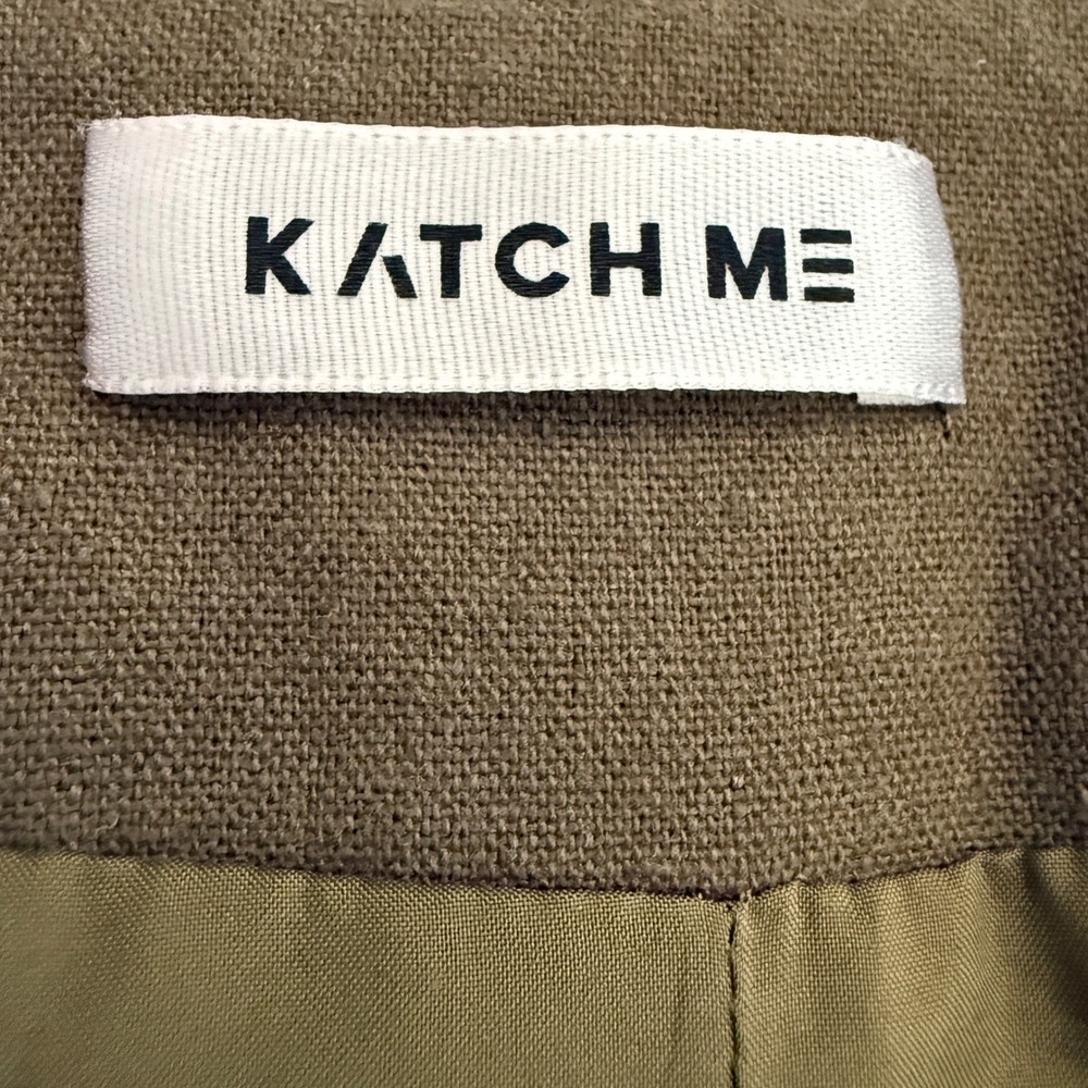 Katch Me Womens Olive Green Linen Blend Vest S Coastal Grandmother Earthy - Picture 7 of 7
